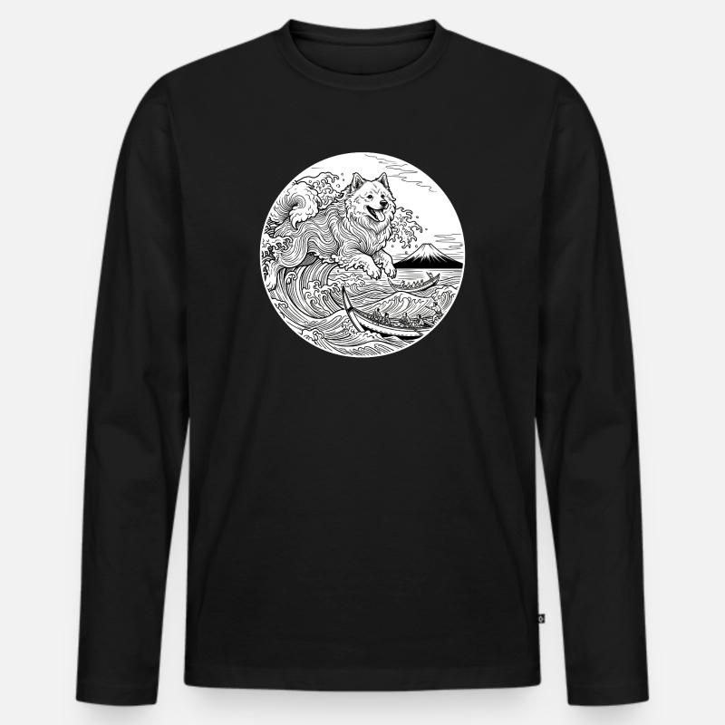 Eurasier | Onda Soffice - Maglia a manica lunga ecologica premium da uomo - nero