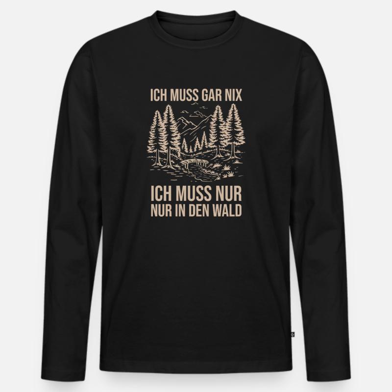 Jagd Jagen Waidmann Jäger - Männer Premium Bio Langarmshirt - Schwarz