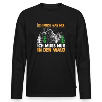 Jagd Jagen Waidmann Jäger - Männer Premium Bio Langarmshirt - Schwarz - Vorne - Nico (187cm)