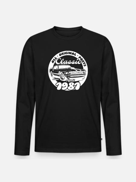 45th Birthday - Classic Musclecar 04/1981 - Men's Premium Organic Long Sleeve Shirt - black