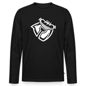 Wurst Gabel - Männer Premium Bio Langarmshirt - Schwarz - Vorne - Nico (187cm)
