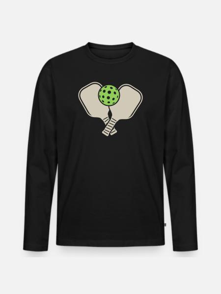 Pickleball - Männer Premium Bio Langarmshirt - Schwarz