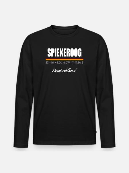 Spiekeroog - Männer Premium Bio Langarmshirt - Schwarz