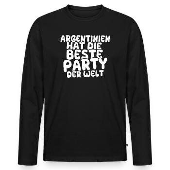 Feiern Argentinien - Männer Premium Bio Langarmshirt - Schwarz - Vorne - Nico (187cm)