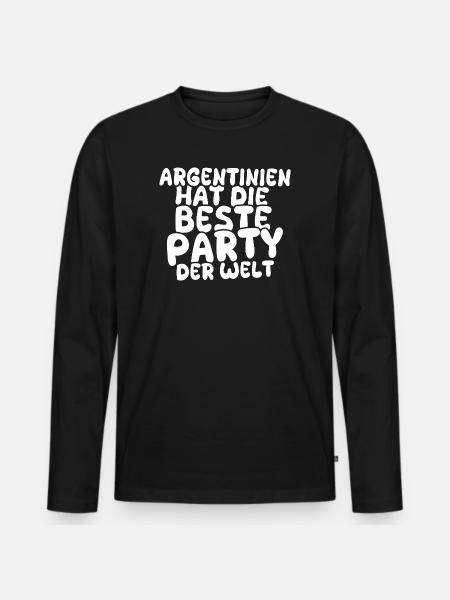 Feiern Argentinien - Männer Premium Bio Langarmshirt - Schwarz