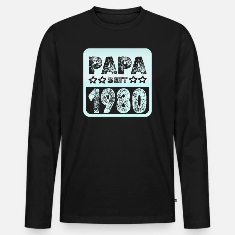 Spruch 1980 - Männer Premium Bio Langarmshirt - Schwarz