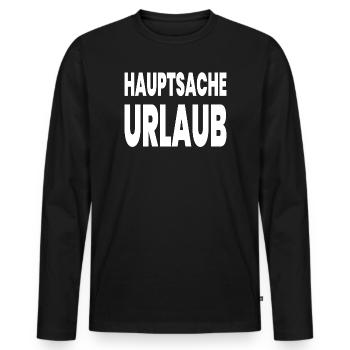Urlaub - Männer Premium Bio Langarmshirt - Schwarz - Vorne - Nico (187cm)