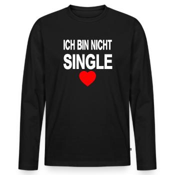 Single - Männer Premium Bio Langarmshirt - Schwarz - Vorne - Nico (187cm)