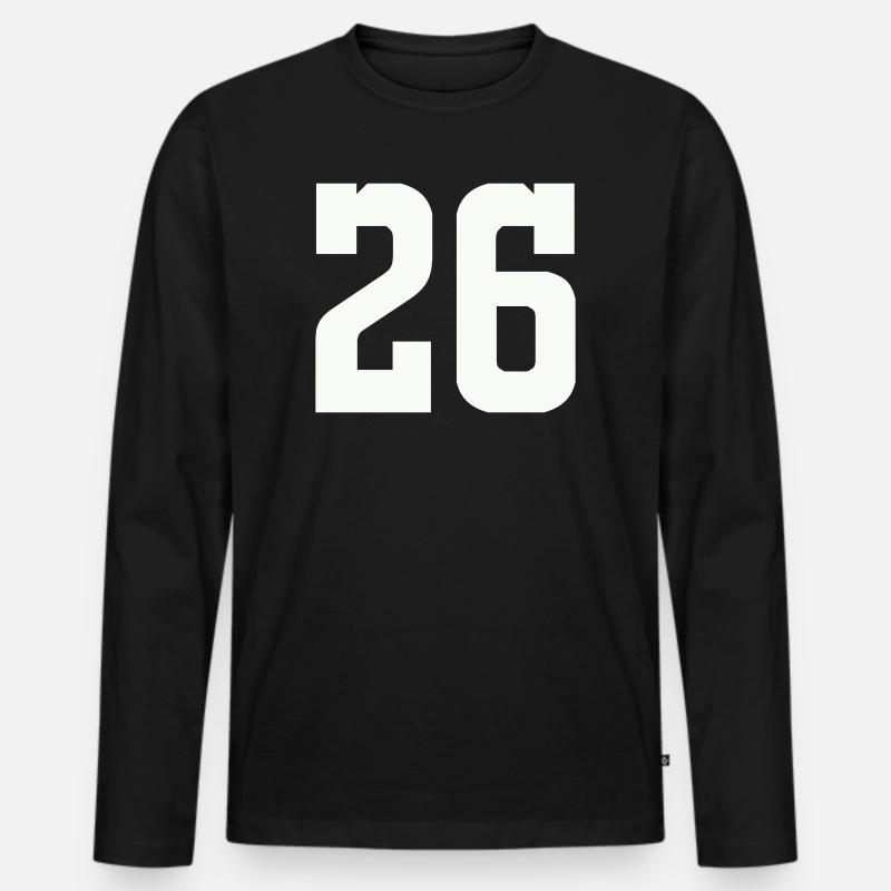 26 - Männer Premium Bio Langarmshirt - Schwarz