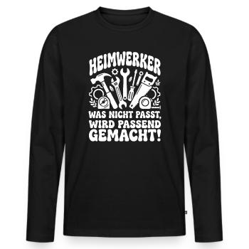 Heimwerker Spruch Werkzeug-Chaos - Männer Premium Bio Langarmshirt - Schwarz - Vorne - Nico (187cm)