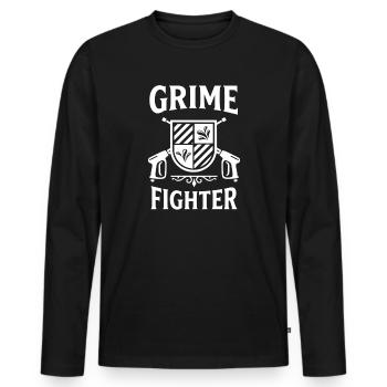 Pressure Washer Pressure Washing Grime Fighter - Men's Premium Organic Long Sleeve Shirt - black - Front - Nico (187cm)