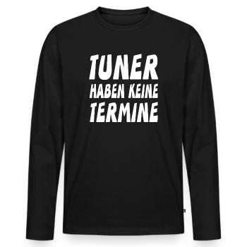 Tuner - Männer Premium Bio Langarmshirt - Schwarz - Vorne - Nico (187cm)