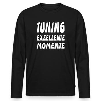 Tuning - Männer Premium Bio Langarmshirt - Schwarz - Vorne - Nico (187cm)
