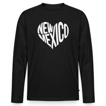 New Mexico Herz Typo - Männer Premium Bio Langarmshirt - Schwarz - Vorne - Nico (187cm)