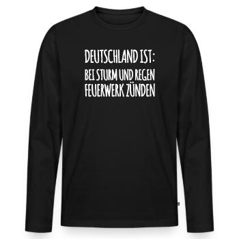 Lustiger Silvester Spruch - Männer Premium Bio Langarmshirt - Schwarz - Vorne - Nico (187cm)