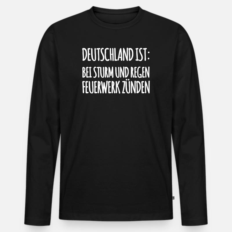 Lustiger Silvester Spruch - Männer Premium Bio Langarmshirt - Schwarz