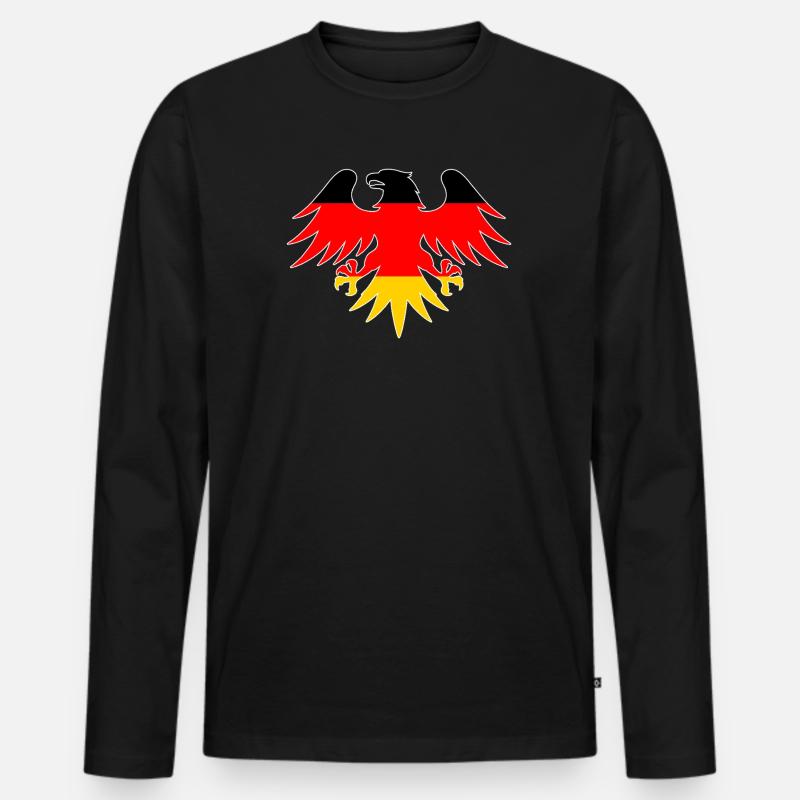 Deutscher Flaggenadler Motiv - Männer Premium Bio Langarmshirt - Schwarz