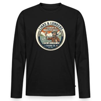 Funny Liars Fishing - Men's Premium Organic Long Sleeve Shirt - black - Front - Nico (187cm)