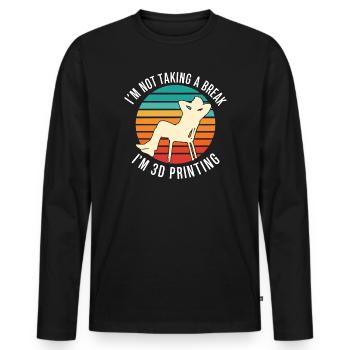 Ich mache keine Pause, ich 3D-drucke komisch. - Männer Premium Bio Langarmshirt - Schwarz - Vorne - Nico (187cm)
