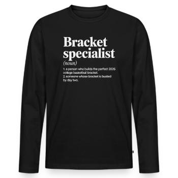 Bracket Specialist Basketball - Men's Premium Organic Long Sleeve Shirt - black - Front - Nico (187cm)