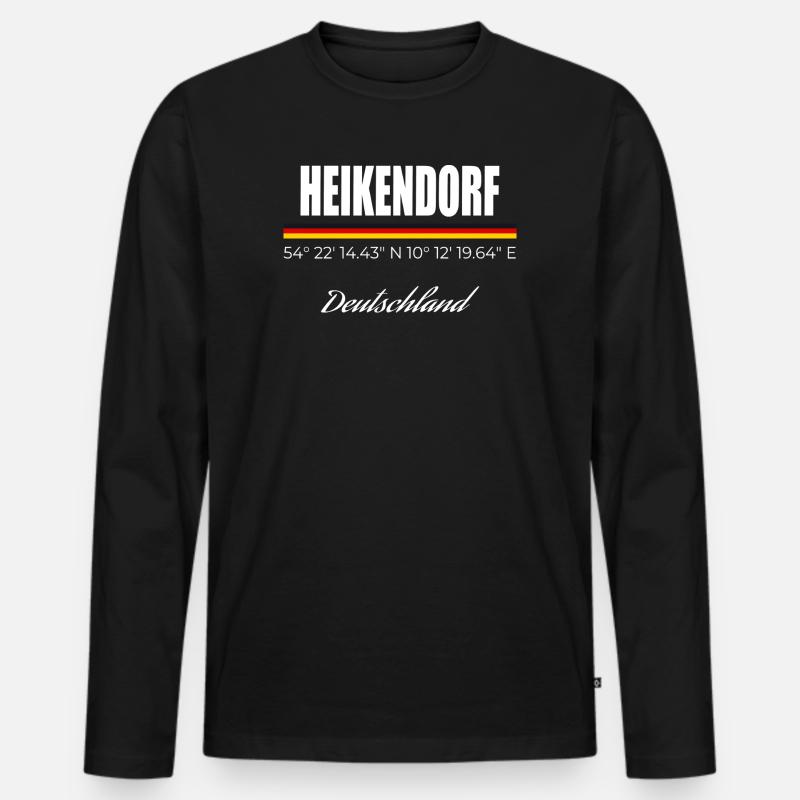 Heikendorf - Männer Premium Bio Langarmshirt - Schwarz