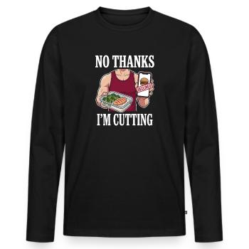Pruning season with reduced calorie deficit - Men's Premium Organic Long Sleeve Shirt - black - Front - Nico (187cm)