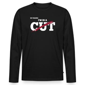 Pruning season with reduced calorie deficit - Men's Premium Organic Long Sleeve Shirt - black - Front - Nico (187cm)