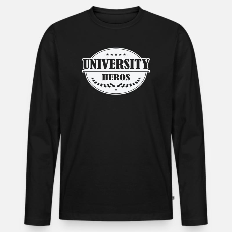 Unihelden Abzeichen - Männer Premium Bio Langarmshirt - Schwarz