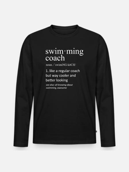Schwimmtrainer-Definition Lustige Typografie - Männer Premium Bio Langarmshirt - Schwarz