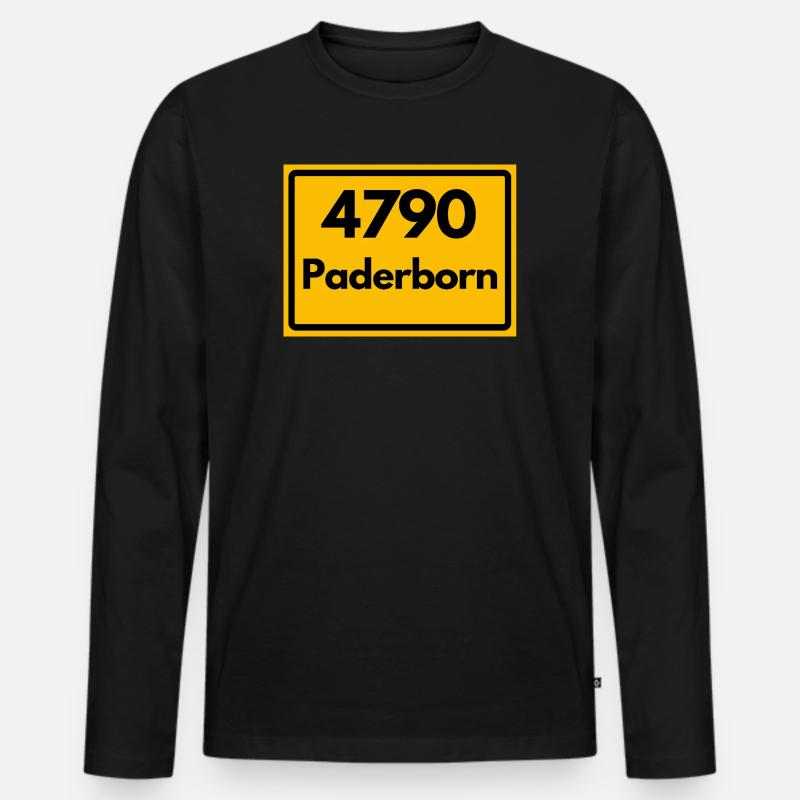 OLD POSTCODE POSTCODE RETRO 4790 PADERBORN Men's Premium Organic Long Sleeve Shirt