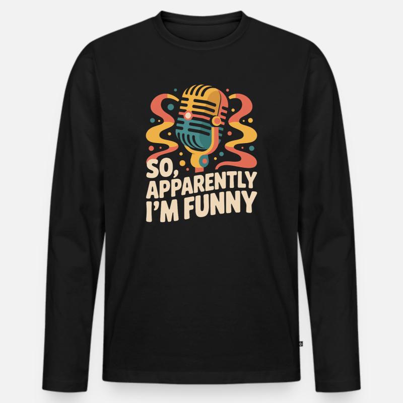 Also, anscheinend bin ich lustig - Männer Premium Bio Langarmshirt - Schwarz