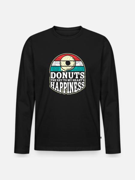 Restauration rapide en donuts - T-shirt manches longues Premium bio Homme - noir