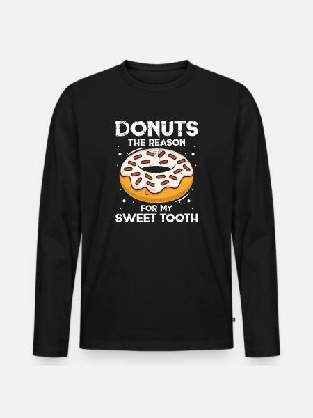 Restauration rapide en donuts - T-shirt manches longues Premium bio Homme - noir