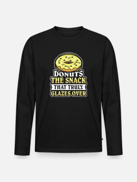 Restauration rapide en donuts - T-shirt manches longues Premium bio Homme - noir