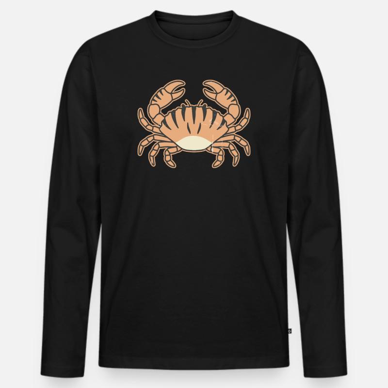 Stilisierte Krabbe mit Tigerstreifen - Männer Premium Bio Langarmshirt - Schwarz