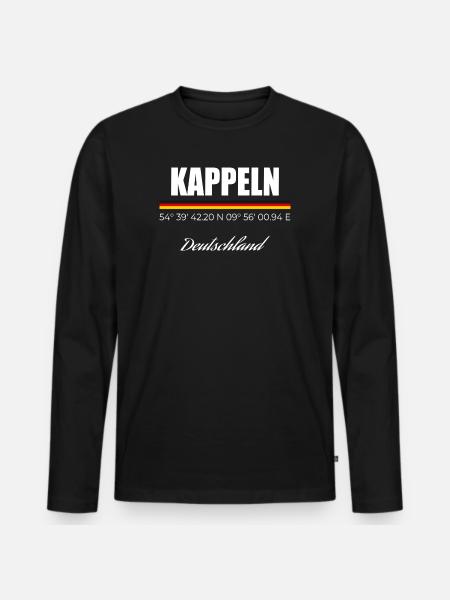 Kappeln - Männer Premium Bio Langarmshirt - Schwarz