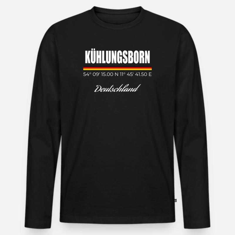Kühlungsborn - Männer Premium Bio Langarmshirt - Schwarz