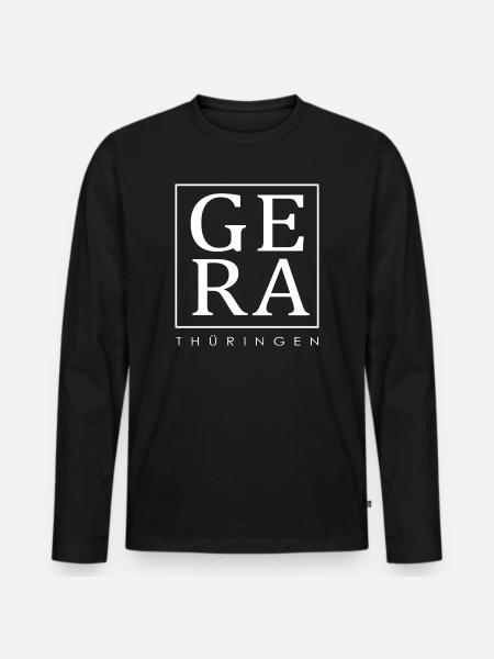 Gera - Thüringen - Männer Premium Bio Langarmshirt - Schwarz