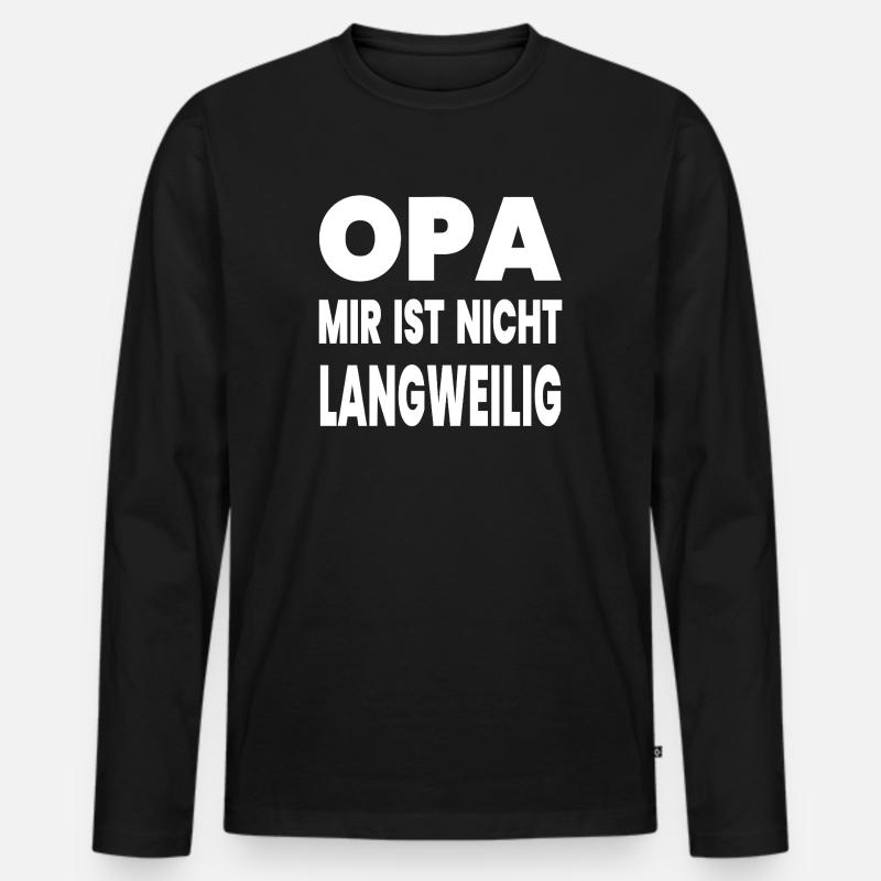 Opa - Männer Premium Bio Langarmshirt - Schwarz