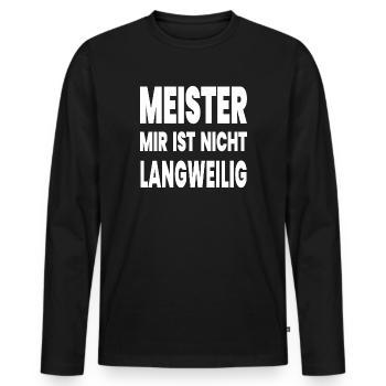 Meister - Männer Premium Bio Langarmshirt - Schwarz - Vorne - Nico (187cm)