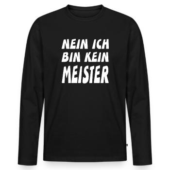 Meister - Männer Premium Bio Langarmshirt - Schwarz - Vorne - Nico (187cm)