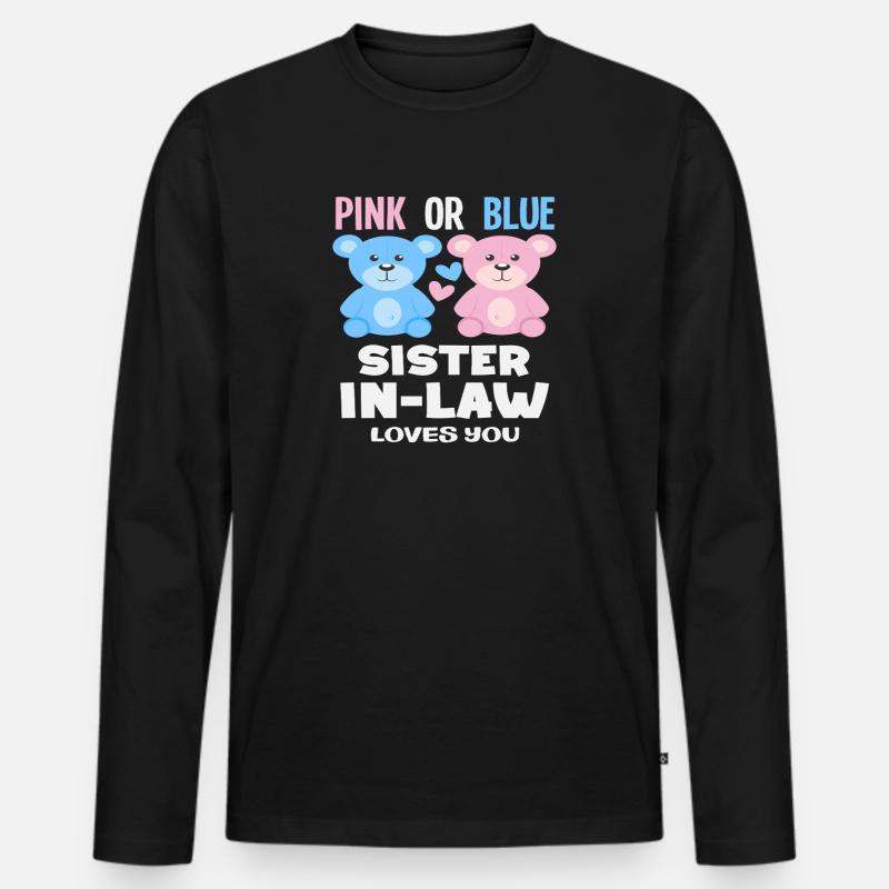 Pink Oder Blau Stiefschwester Liebt Dich - Männer Premium Bio Langarmshirt - Schwarz