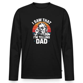  I Saw That I'm Telling Dad Lustiger Retro Vater - Männer Premium Bio Langarmshirt - Schwarz - Vorne - Nico (187cm)