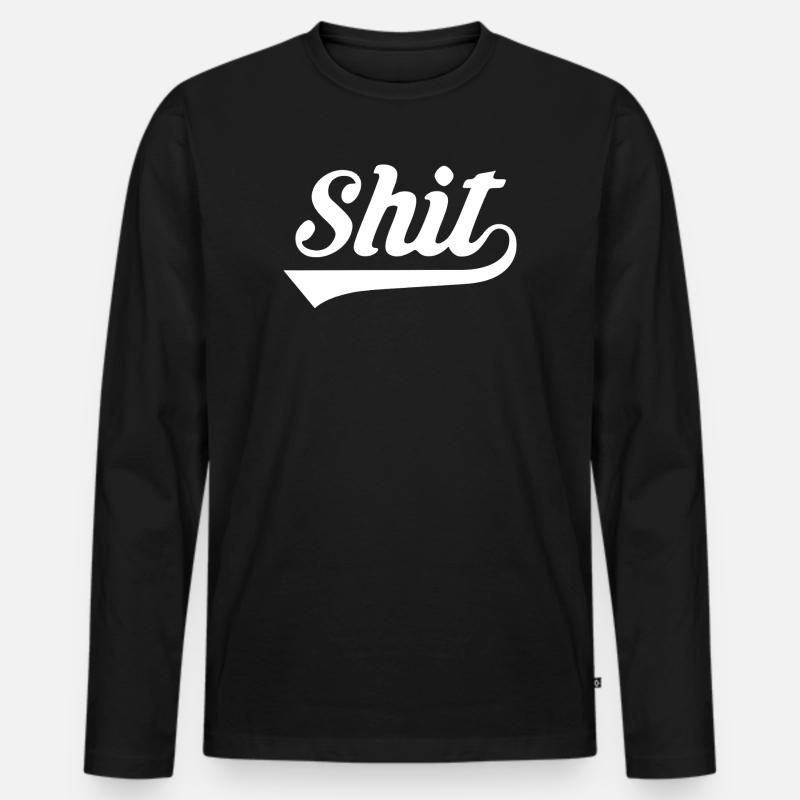 Scheiße Retro-Skript - Männer Premium Bio Langarmshirt - Schwarz