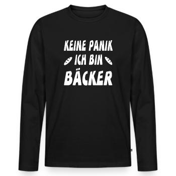 Baker - Men's Premium Organic Long Sleeve Shirt - black - Front - Nico (187cm)