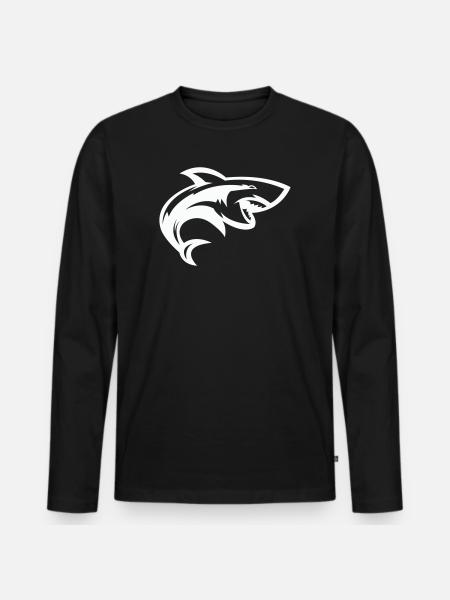 Stylized shark head - Men's Premium Organic Long Sleeve Shirt - black