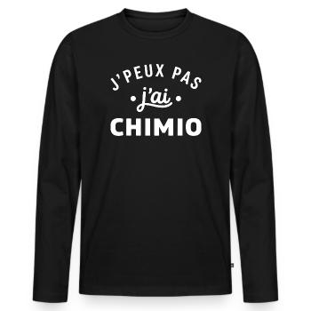J'peux pas j'ai chimio - T-shirt manches longues Premium bio Homme - noir - Devant - Nico (187cm)