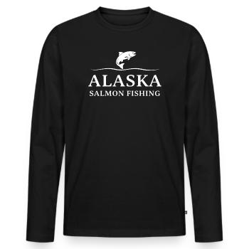 Équipe de pêche au saumon River Hunter - T-shirt manches longues Premium bio Homme - noir - Devant - Nico (187cm)