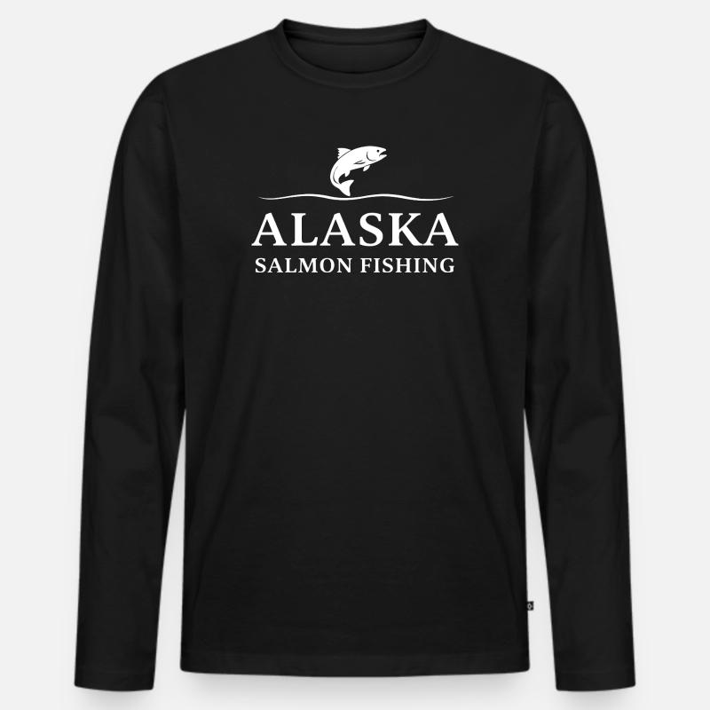 Lachsfischcrew River Hunter - Männer Premium Bio Langarmshirt - Schwarz