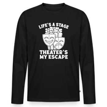 Theater Life ́s A Stage Actor Musical Theatre - Men's Premium Organic Long Sleeve Shirt - black - Front - Nico (187cm)